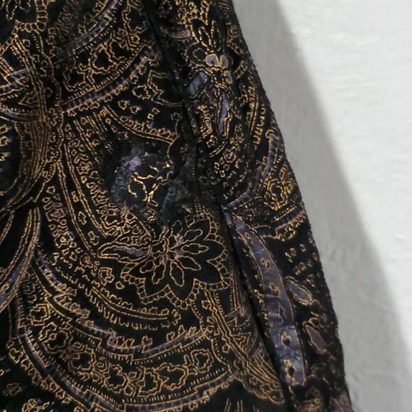 Vintage 1960s Radlee Patterned Leather Coat with Genuine Fox Fur Collar Sz M - Picture 9 of 16